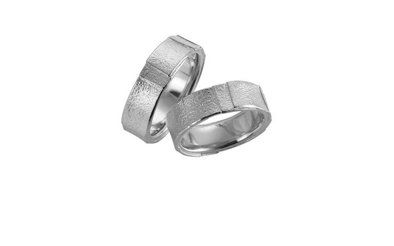 45064+45065-wedding rings, white gold 750